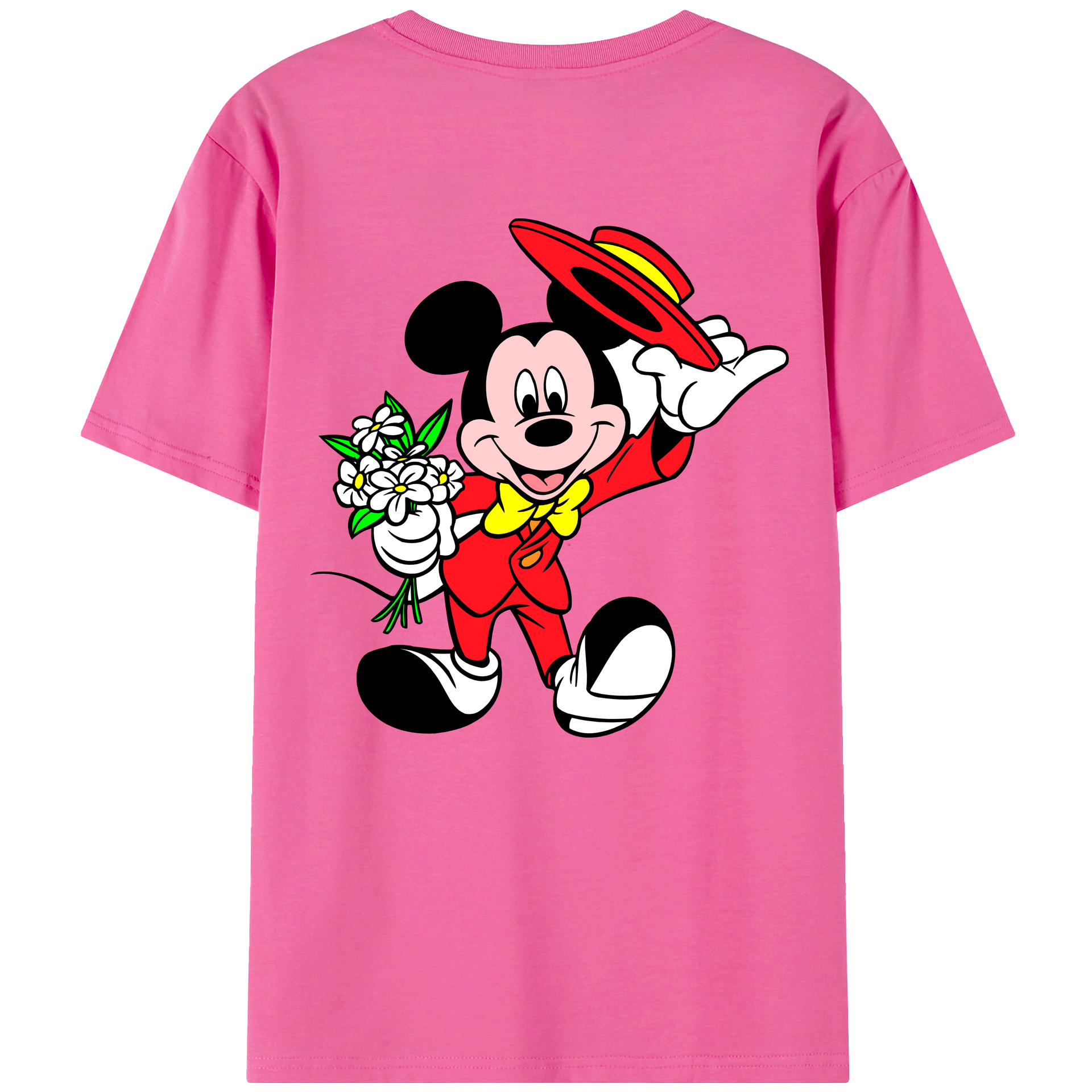 （画像用） ミッキーマウス Mickey Mouse レディース半袖Tシャツ(バックプリント)